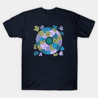 Cute Blue Smiley Face Puzzle Pieces T-Shirt